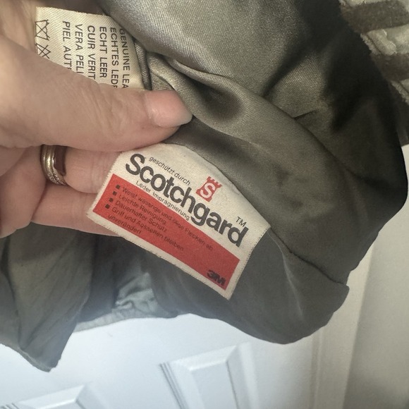 GIORGIO MOBIANI Womens Suede Leather Overcoat 14 Large Green Brown Patchwork Vtg - Picture 8 of 10